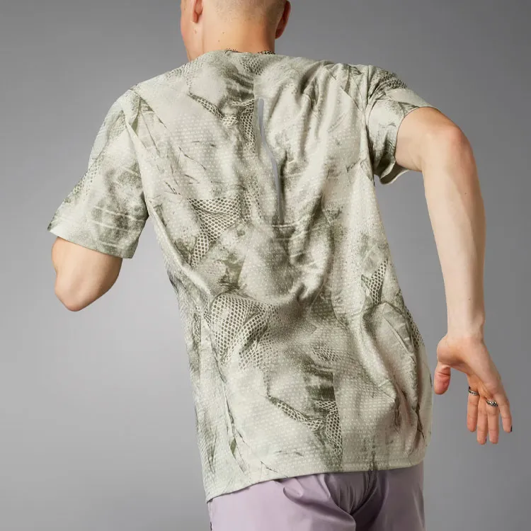 Adidas Ultimateadidas Allover Print T Shirt T Shirt Men's Green Gray-2