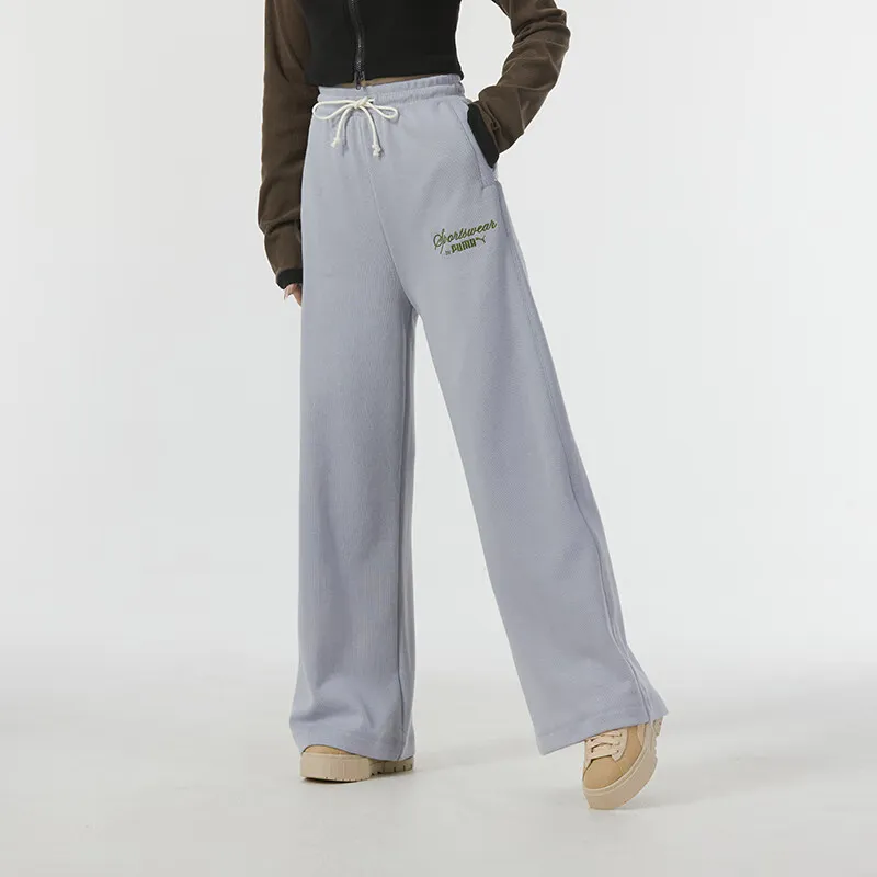 PUMA Knitted Sports Pants Women's Gray-4