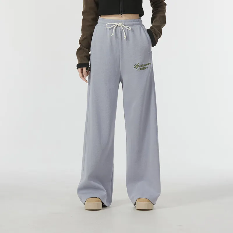 PUMA Knitted Sports Pants Women's Gray-2
