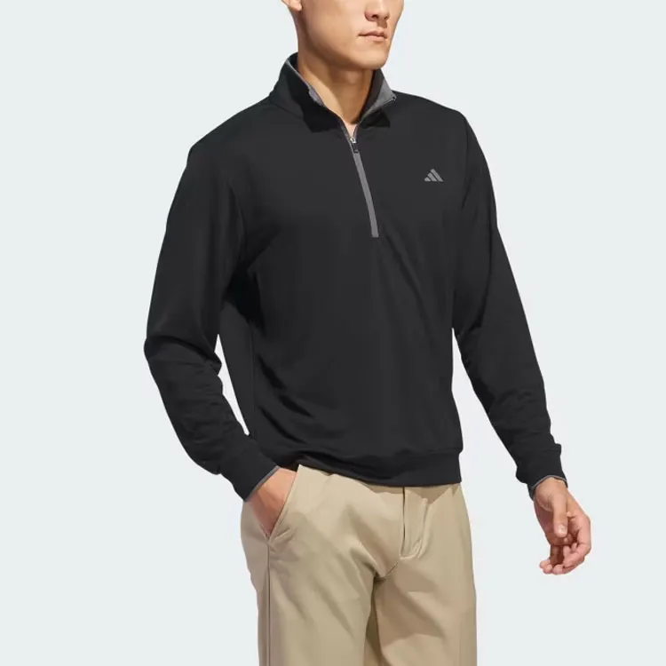 Adidas Lightweight Half-Zip Top Jackets Coats Men's Black-3