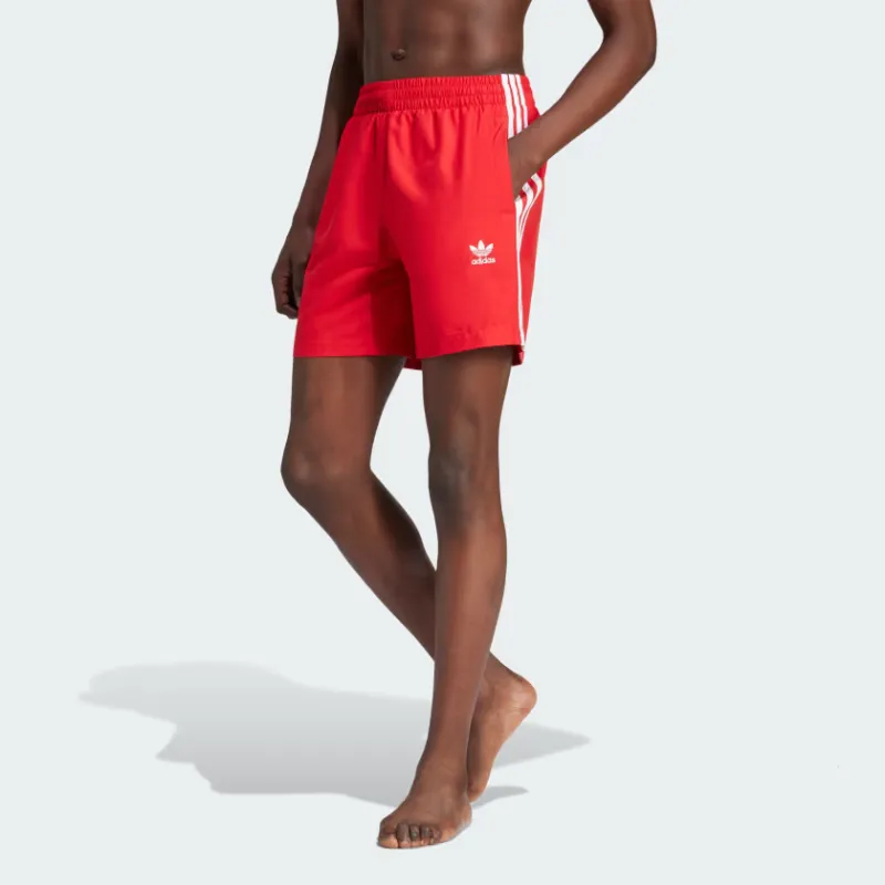 Adidas Originals Adicolor 3 Stripes Swim Shorts Swimming Shorts Men's Red-1