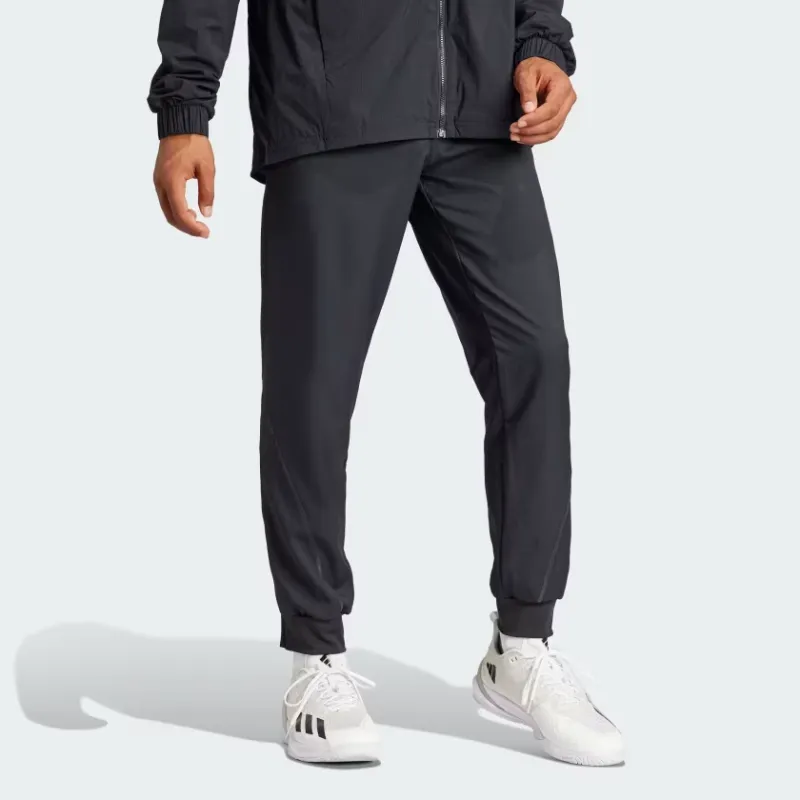 Adidas Tennis Aeroready Pro Stretch-Woven Pants Knitted Sports Pants Men's Black-3