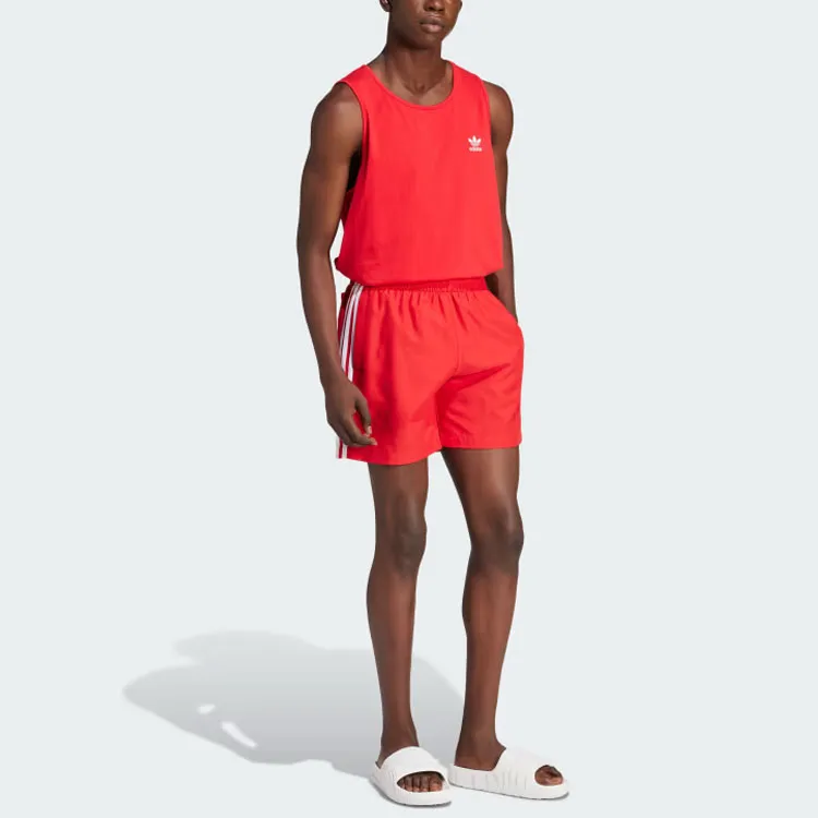 Adidas Originals Adicolor 3 Stripes Swim Shorts Swimming Shorts Men's Red-3