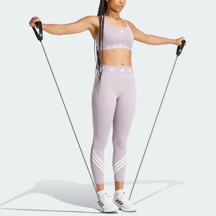 Adidas Techfit 3-Stripes Leggings Athletic Trousers Women's Purple-4