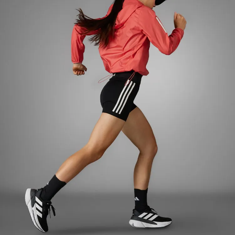 Adidas Dailyrun 3 Stripes 5 Inch Leggings Sports Shorts Women's Black-4