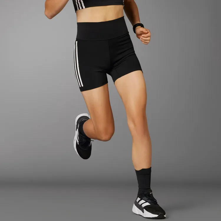 Adidas Dailyrun 3 Stripes 5 Inch Leggings Sports Shorts Women's Black-6