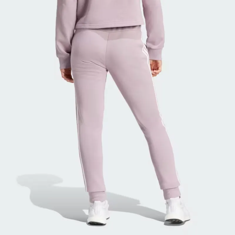 Adidas Essentials 3-Stripes French Terry Cuffed Joggers Knitted Sports Pants Women's Purple-2