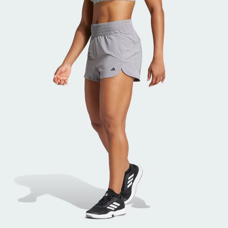 Adidas Women's Pacer Stretch Woven Zipper Pocket Lux Shorts Grey Three-1
