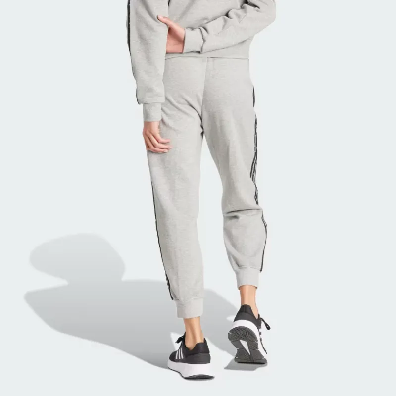 Adidas Essentials 3-Stripes Animal-Print 7/8 Joggers Knitted Sports Pants Women's Gray-2