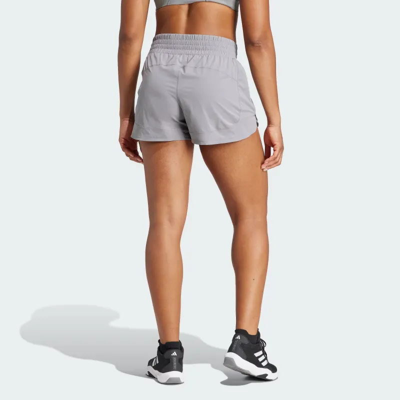 Adidas Women's Pacer Stretch Woven Zipper Pocket Lux Shorts Grey Three-2