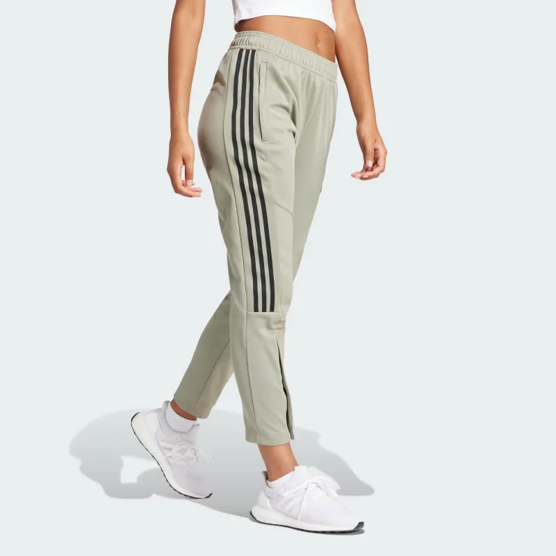 Adidas Tiro Material Mix Tracksuit Bottoms Knitted Sports Pants Women's Pebble Gray-3