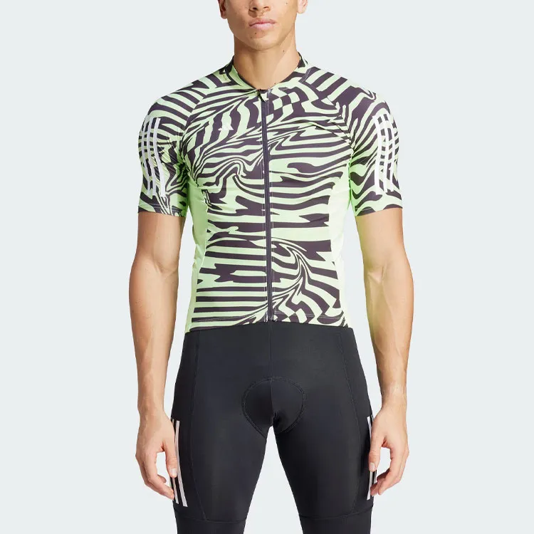 Adidas Essentials Fast Zebra Cycling Jersey Cycling Clothing Men's Green-1