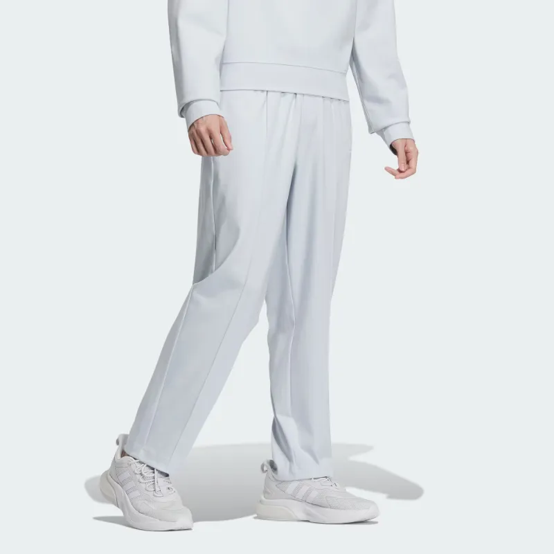 Adidas Verbiage Doubleknit Pants Knitted Sports Pants Men's Light Blue-3
