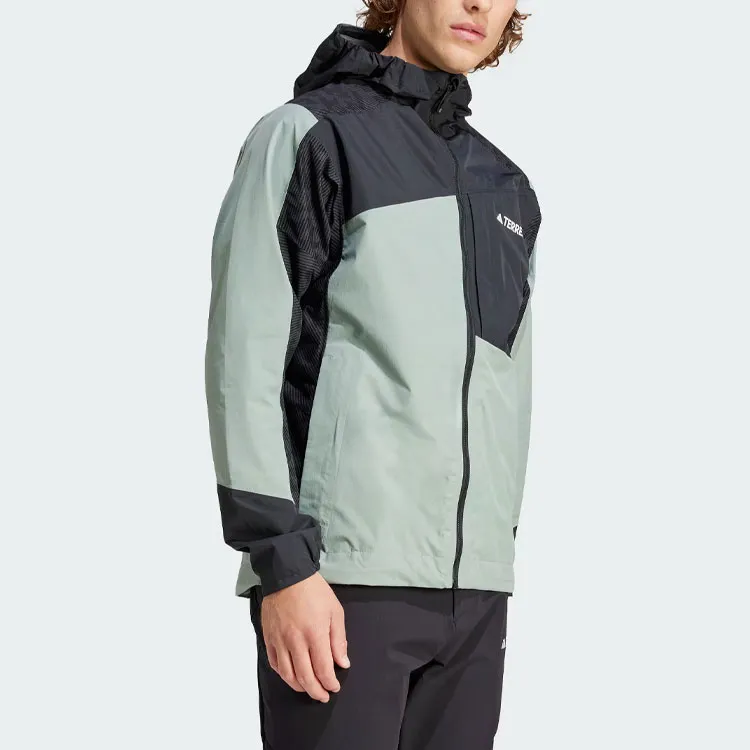 Adidas Water-Resistant And Rainproof Windbreaker Jacket Men's Dusty Green-3