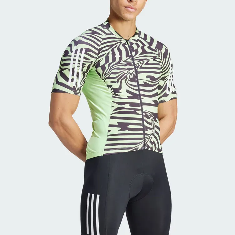Adidas Essentials Fast Zebra Cycling Jersey Cycling Clothing Men's Green-3