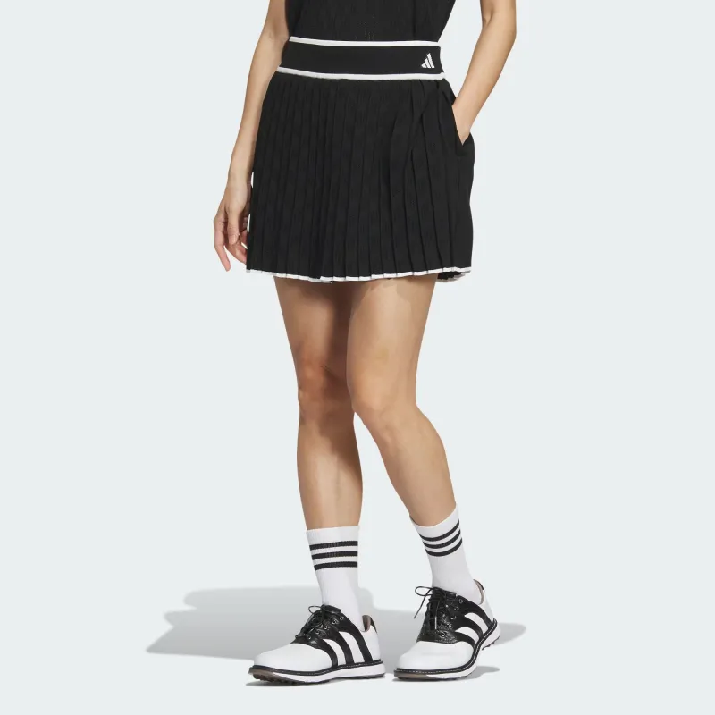 Adidas Primeknit Pleated Skirt Casual Short Skirts Women's Black-1