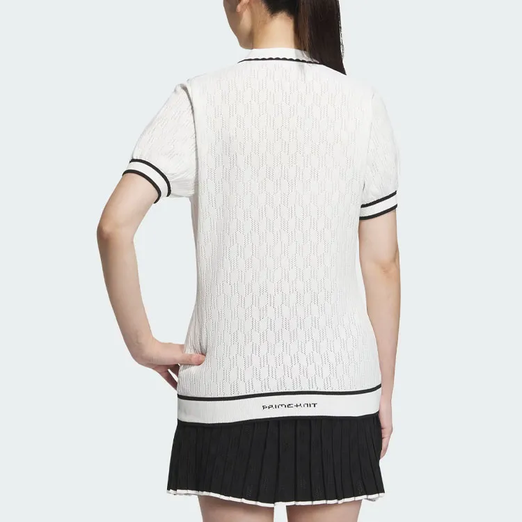 Adidas Primeknit Short Sleeve Polo Shirt Polo Shirt Women's White-2