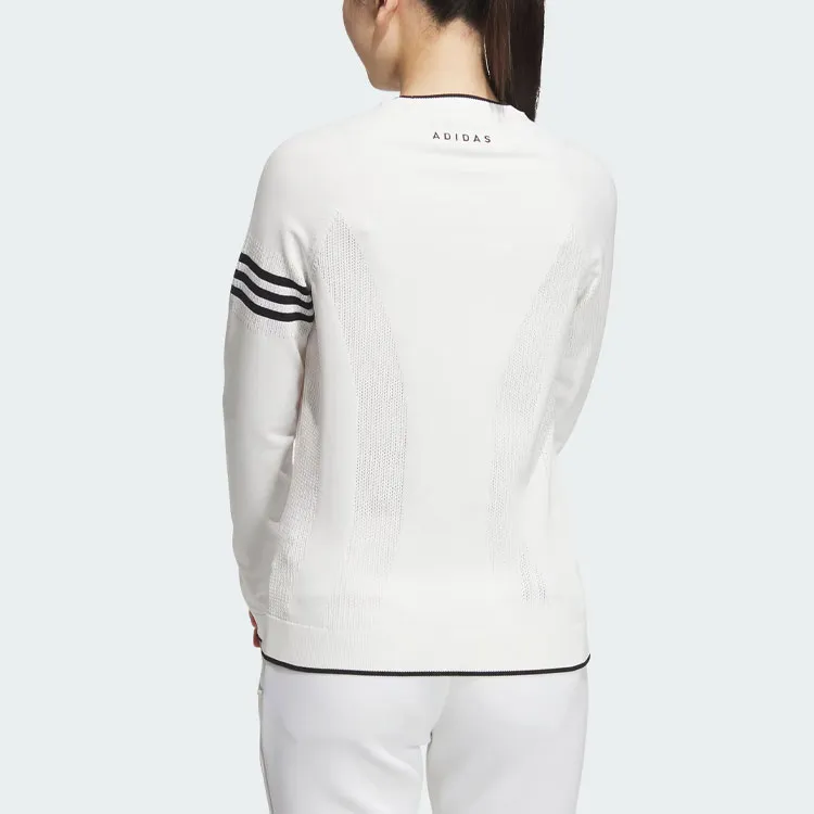 Adidas Long Sleeve Pullover Sweater Knitwear Women's White-3