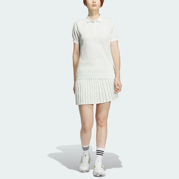 Adidas Primeknit Pleated Skirt Casual Short Skirts Women's Light Green-4
