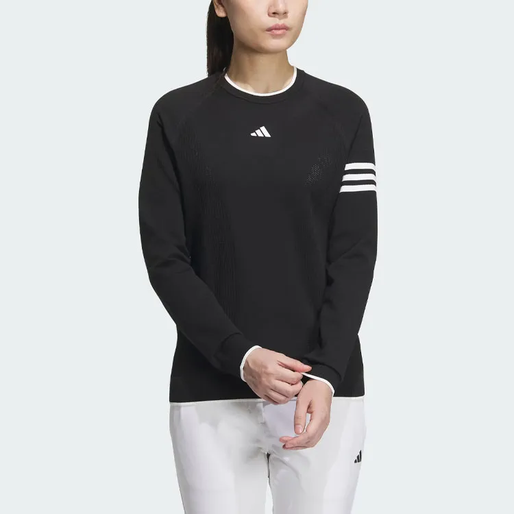 Adidas Long Sleeve Pullover Sweater Knitwear Women's Black-1