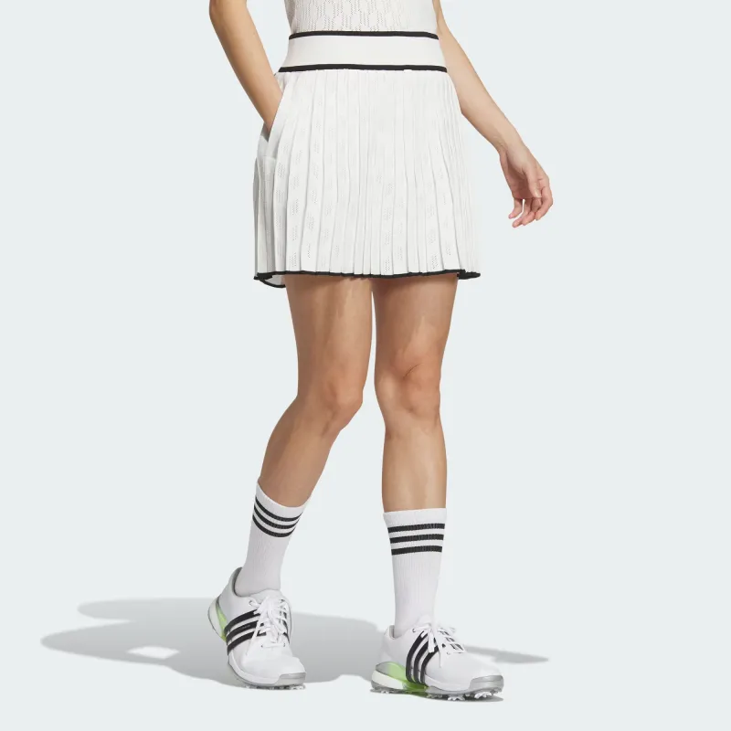 Adidas Primeknit Pleated Skirt Casual Short Skirts Women's White-2