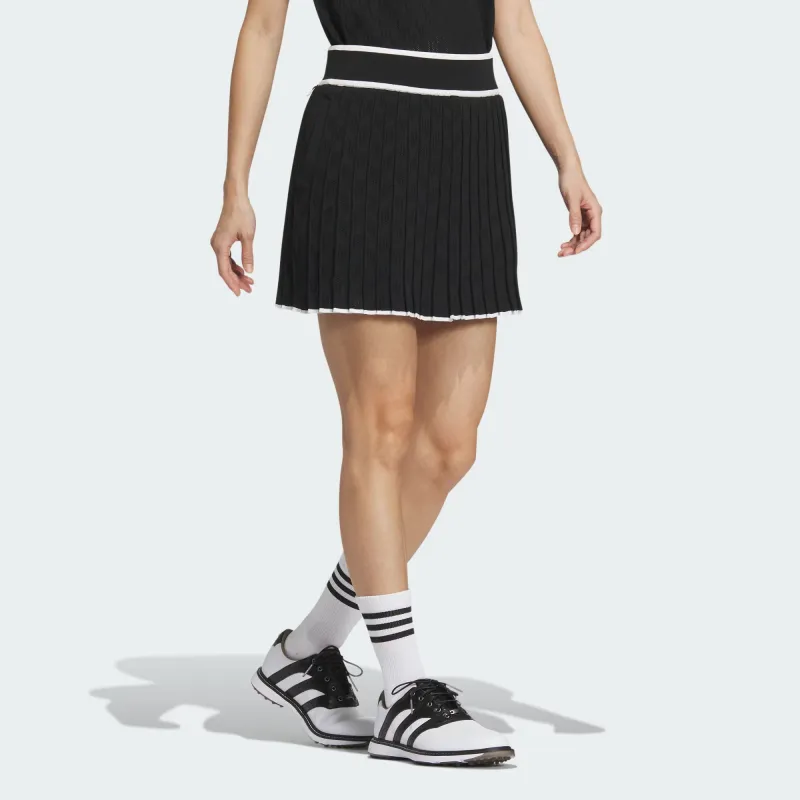 Adidas Primeknit Pleated Skirt Casual Short Skirts Women's Black-2