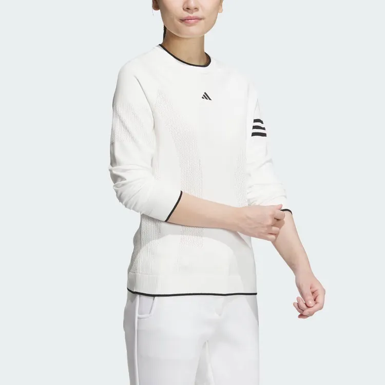 Adidas Long Sleeve Pullover Sweater Knitwear Women's White-1