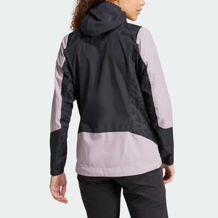 Adidas TERREX XPERIOR Water-Resistant And Rainproof Windbreaker Jacket Women's Gray Purple-2