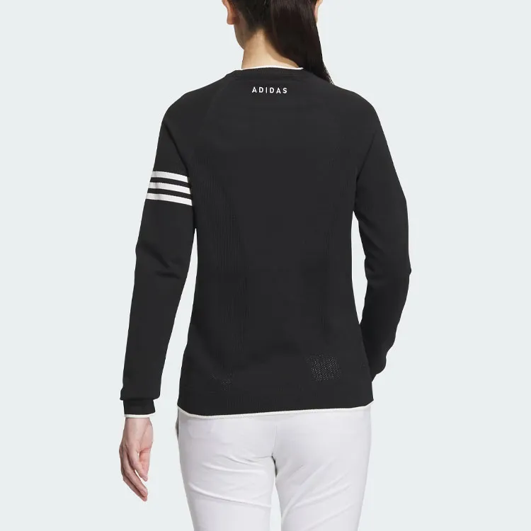 Adidas Long Sleeve Pullover Sweater Knitwear Women's Black-2