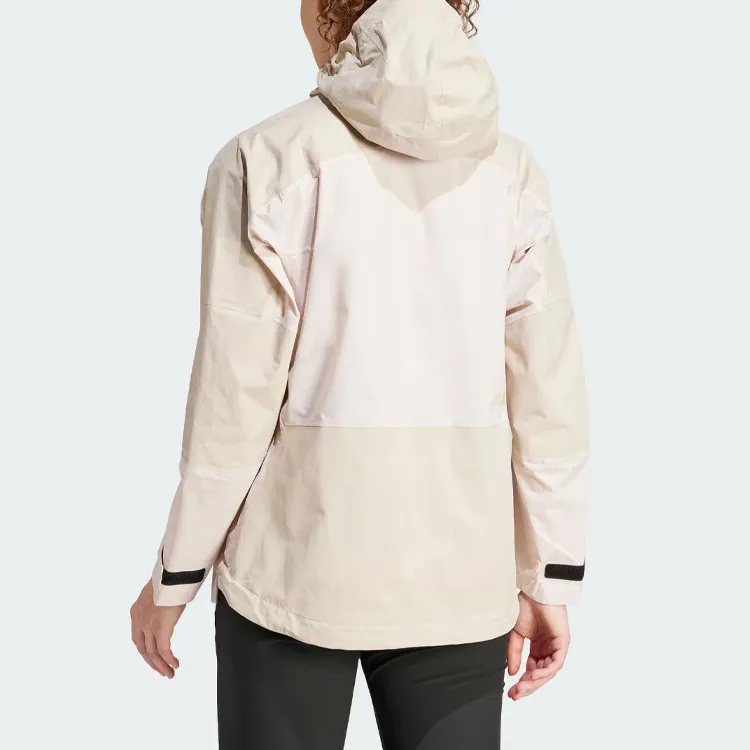 Adidas Waterproof And Windproof Windbreaker Jacket Women's Light Sesame Earth-2