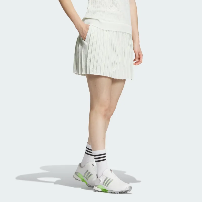 Adidas Primeknit Pleated Skirt Casual Short Skirts Women's Light Green-3