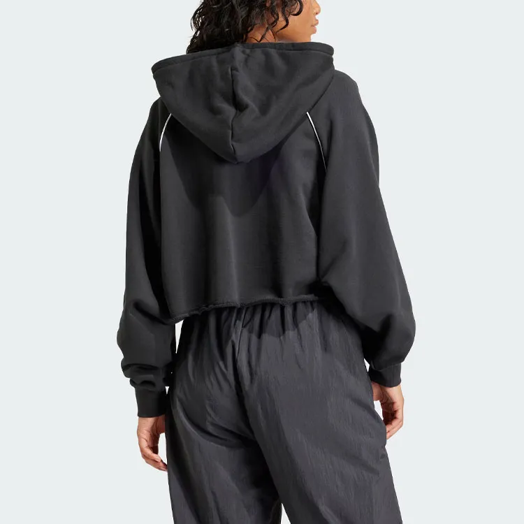 Adidas Originals Cropped Hoodie Sweatshirt Women's Black-2