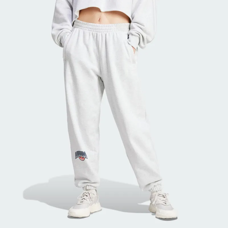 Adidas Originals Loose Fit Sweat Pants Knitted Sports Pants Women's Light Heather Gray-1
