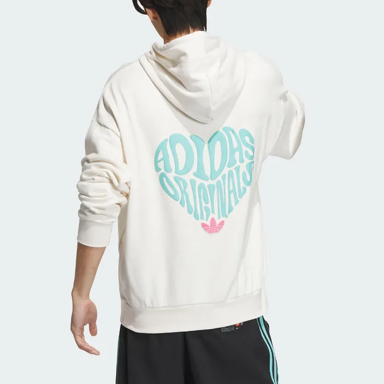 Adidas Originals SS24 V Day Hoodie Sweatshirt Unisex Pink White-3