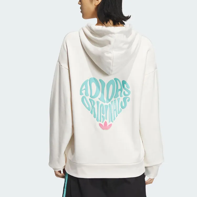 Adidas Originals SS24 V Day Hoodie Sweatshirt Unisex Pink White-4