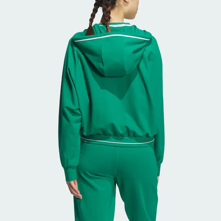 Adidas Verbiage Crop Jacket Jackets Coats Women's Smoke Green-1