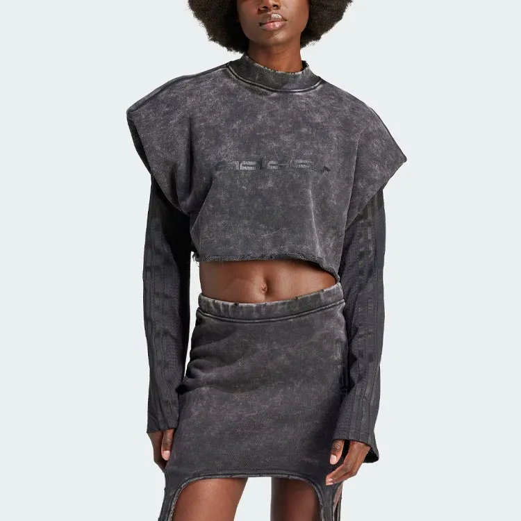 Adidas Originals Premium Shoulder Pad Top Crop Tops Women's Black-2
