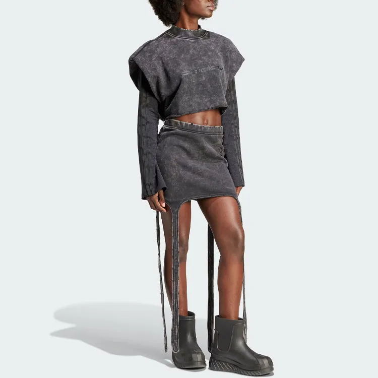 Adidas Originals Premium Distressed Skirt Casual Short Skirts Women's Black-3