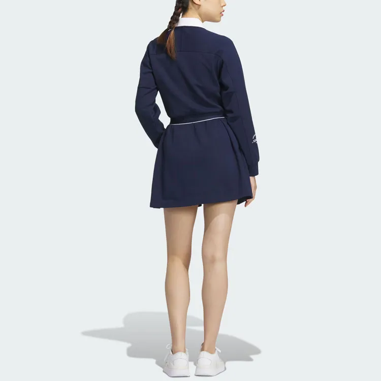 Adidas Verbiage Long Sleeve Dress Long Sleeved Dresses Women's College Navy-2