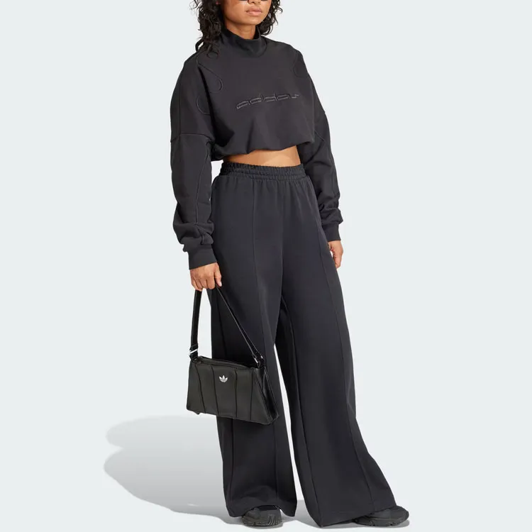 Adidas Originals Premium Crop Sweatshirt Sweatshirt Women's Black-3