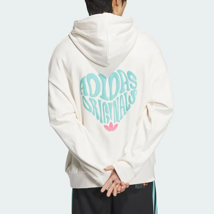 Adidas Originals SS24 V Day Hoodie Sweatshirt Unisex Pink White-2