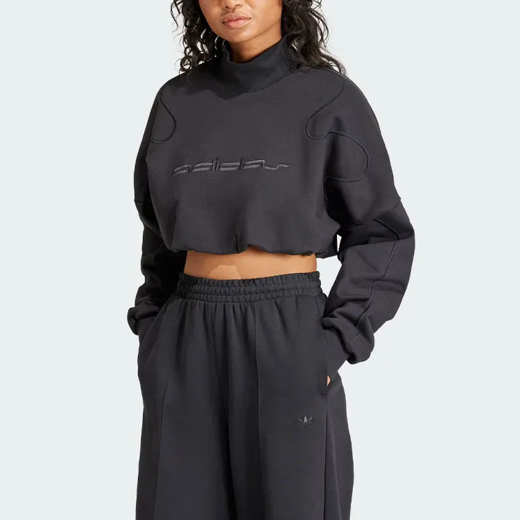 Adidas Originals Premium Crop Sweatshirt Sweatshirt Women's Black-1