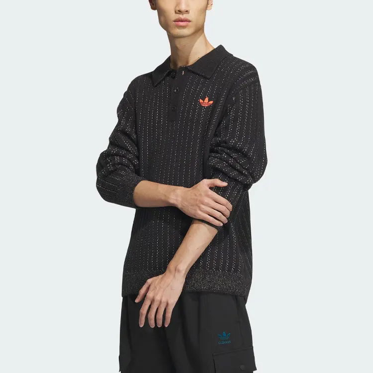 Adidas Originals SS24 V Day Polo Sweater Sweater Unisex Black-4