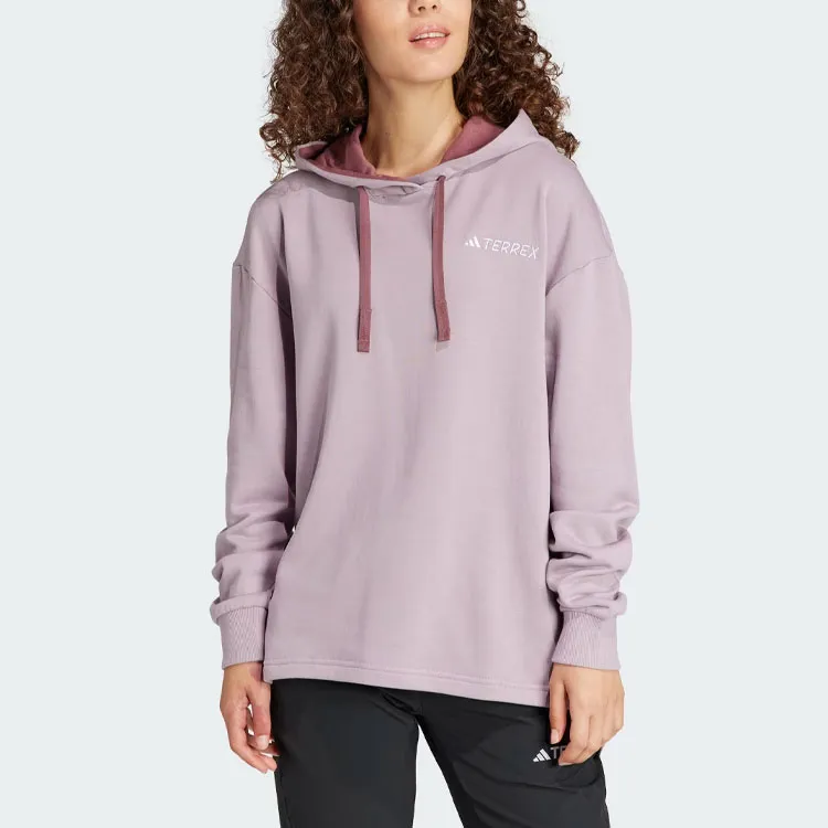 Adidas Terrex Logo Hoodie Sweatshirt Women's Purple-3