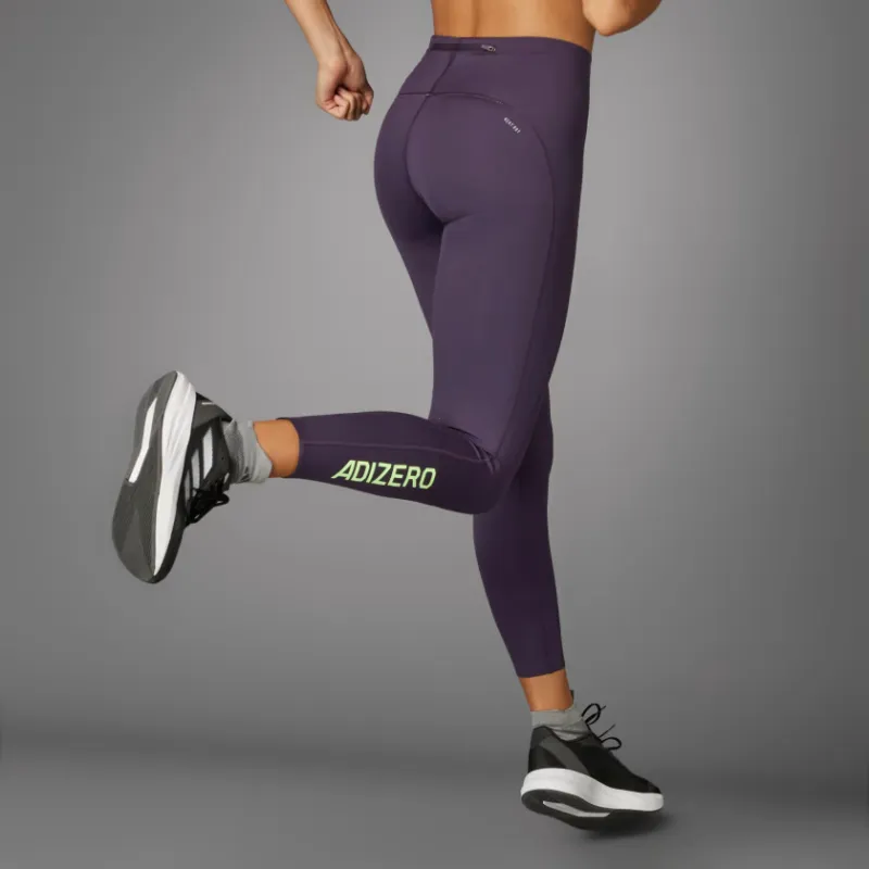 Adidas Adizero 7/8 Leggings Athletic Trousers Women's Dark Purple-3