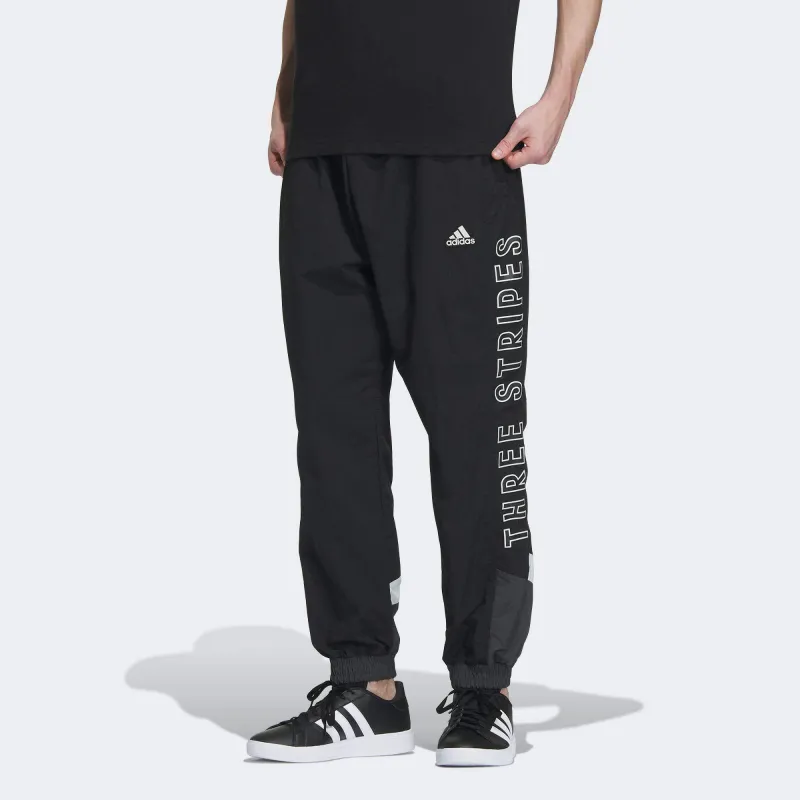 Adidas Wording Woven Sweatpants Men's Black-1