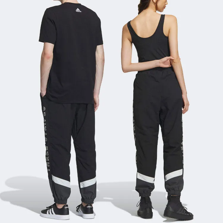 Adidas Wording Woven Sweatpants Men's Black-3
