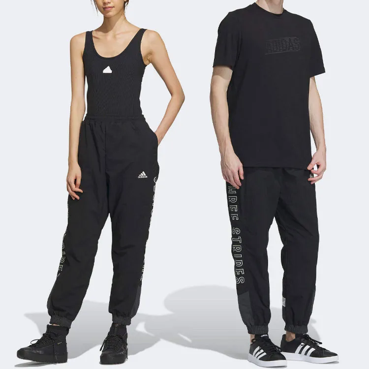 Adidas Wording Woven Sweatpants Men's Black-5