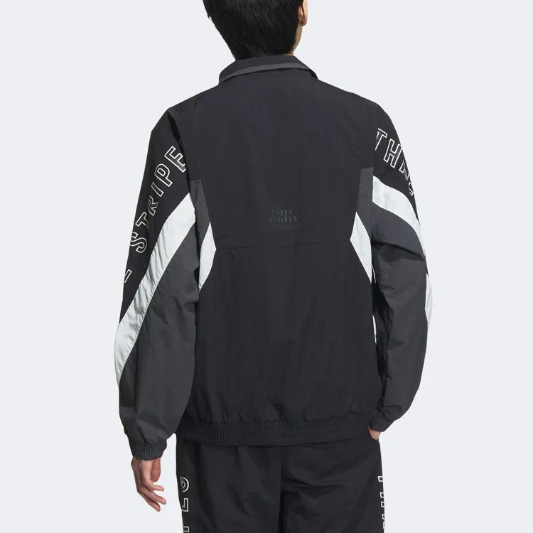 Adidas Wording Jackets Coats Unisex Black-2