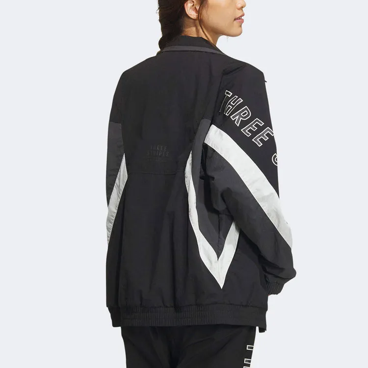 Adidas Wording Jackets Coats Unisex Black-6